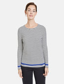 Long Sleeve T-Shirt - Blue/Ecru/White