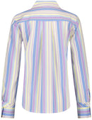 Powered Blue Blouse - Blue/ecru/white