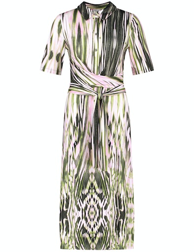 Expressive Nature Dress - Ecru/white/green