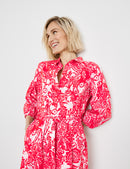 Joyful Vibes Dress - Ecru/White/Red