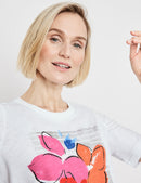 Joyful Vibes 3/4 Sleeve T-Shirt - White