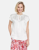 Joyful Vibes Short Sleeve Blouse - Off White