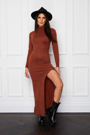 Kim Split Maxi Dress Rust
