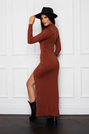 Kim Split Maxi Dress Rust