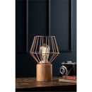 Wood & Copper Table Lamp