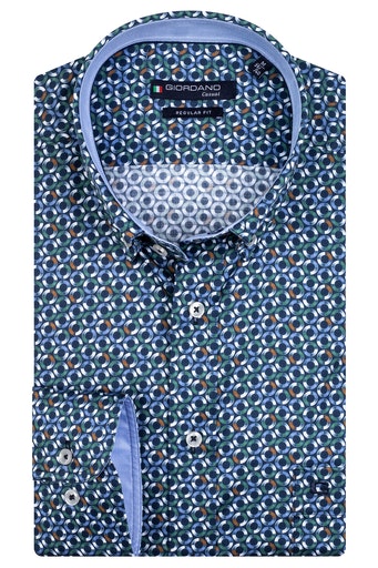 Regular Fit Print Shirt - Dark Green