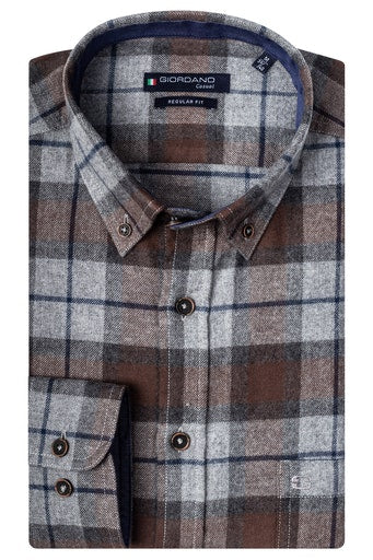 Regular Fit Print Shirt - Dark Brown