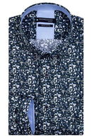 Ivy Long Sleeve Button Down Print Shirt - Dark Green