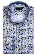 Long Sleeve Button Down Print Shirt - Yellow