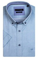 Short Sleeve Button Down Casual Shirt - Salmon