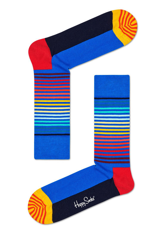 Half Stripe Sock - Blue