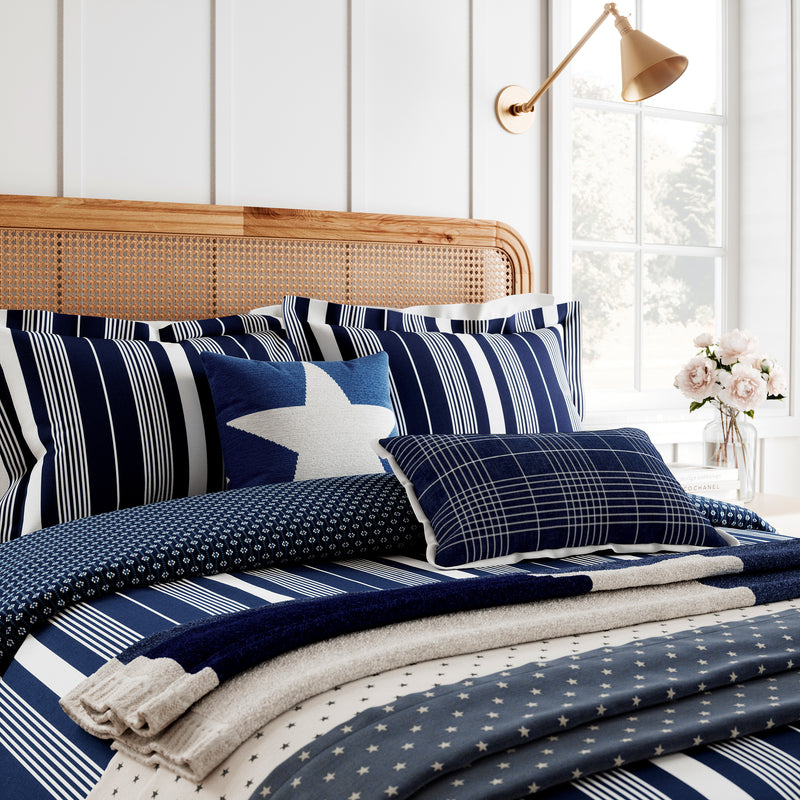 Hamptons Stripe Duvet Cover Set - Navy/White