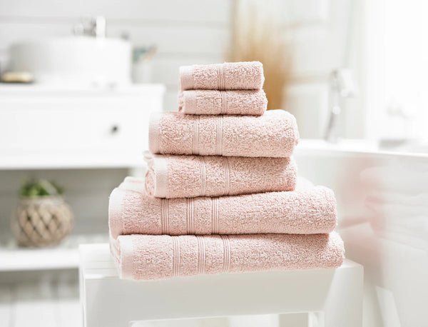Harrison 6 Piece Bale Towel Set - Blush