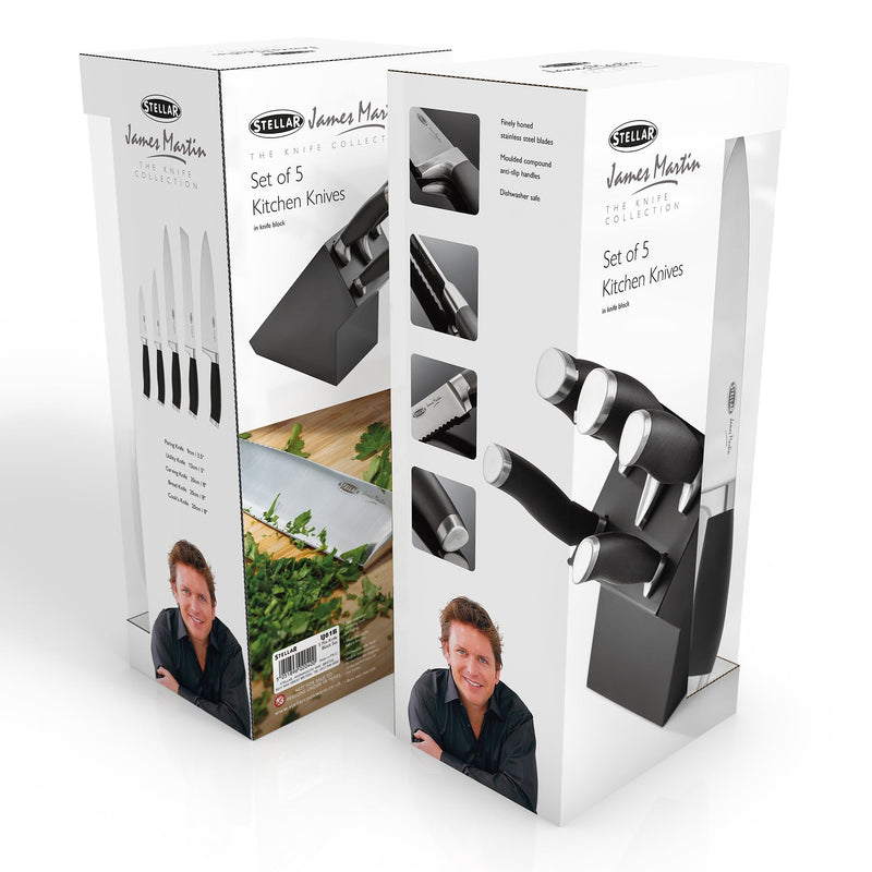 James Martin 5 Piece Knife Block Set