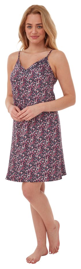 Chic Satin Chemise - Slate