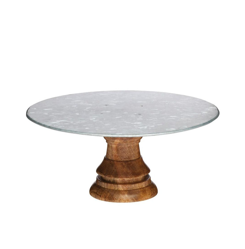 Industrial Kitchen Mango Wood Footed Cake Stand
