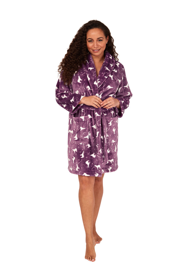 Polar Bear Printed Robe - Orchid