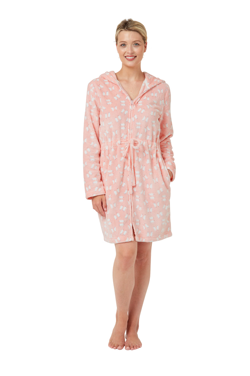 Penguin Fleece Robe - Pink
