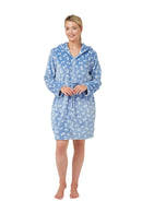 Penguin Fleece Robe - Shadow Blue