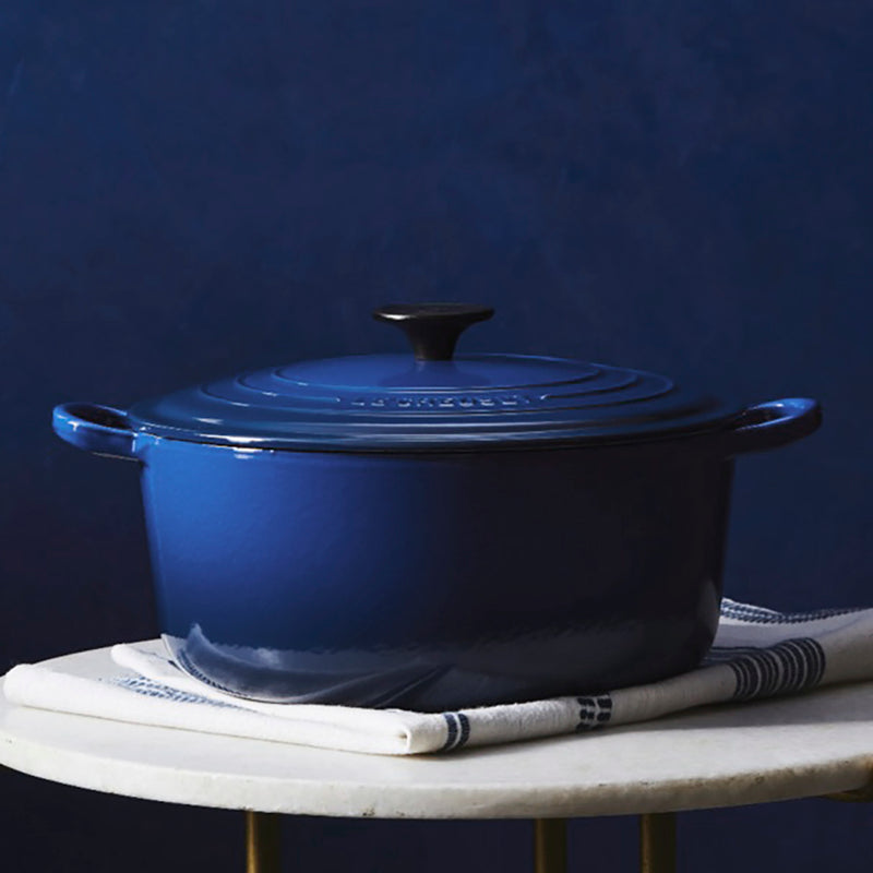 Signature Cast Iron Round Casserole 28cm - Cobalt Blue