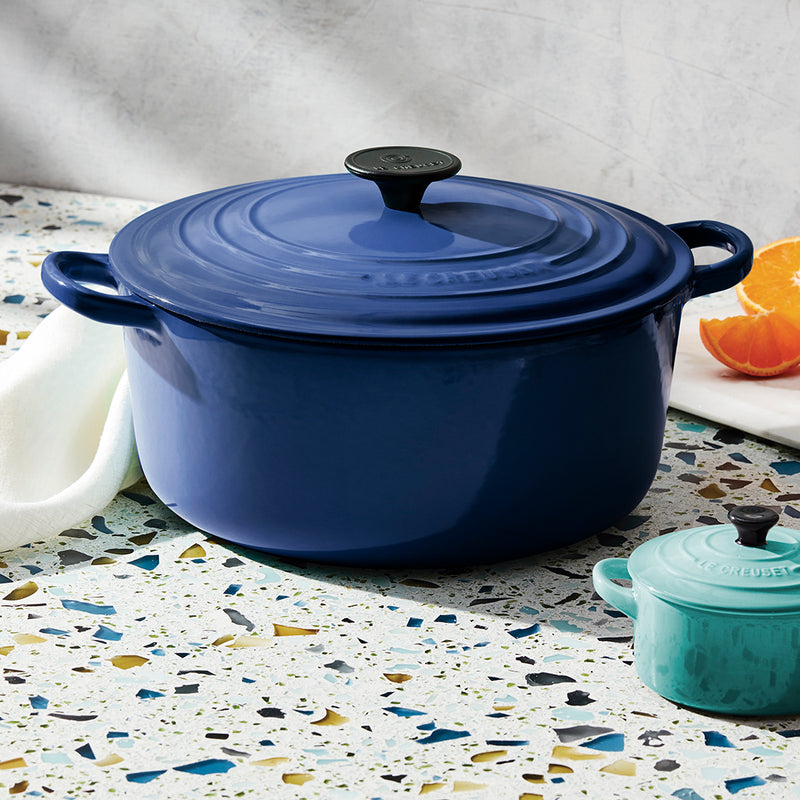 Signature Cast Iron Round Casserole 22cm - Cobalt Blue
