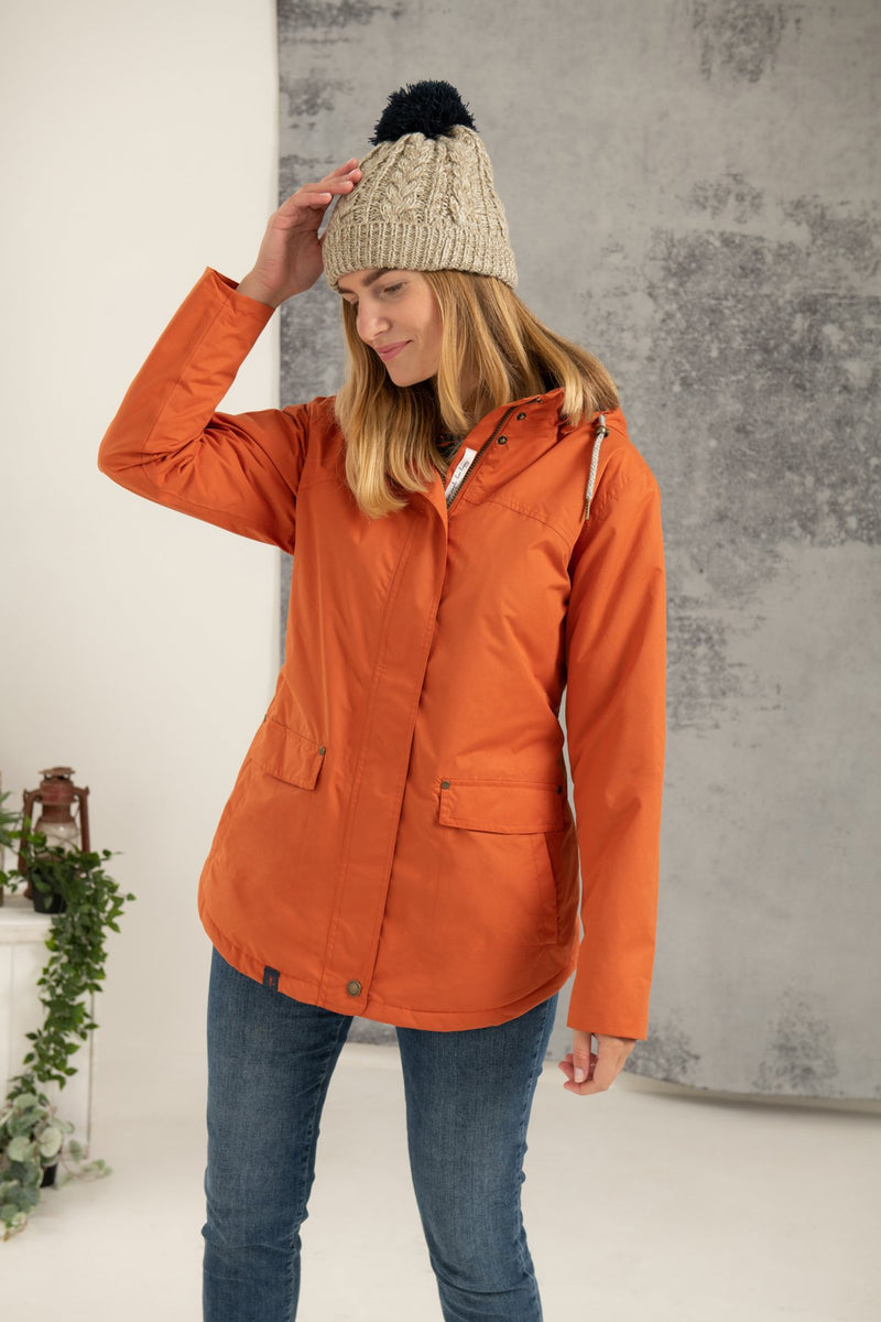 Iona Hooded Jacket - Burnt Orange