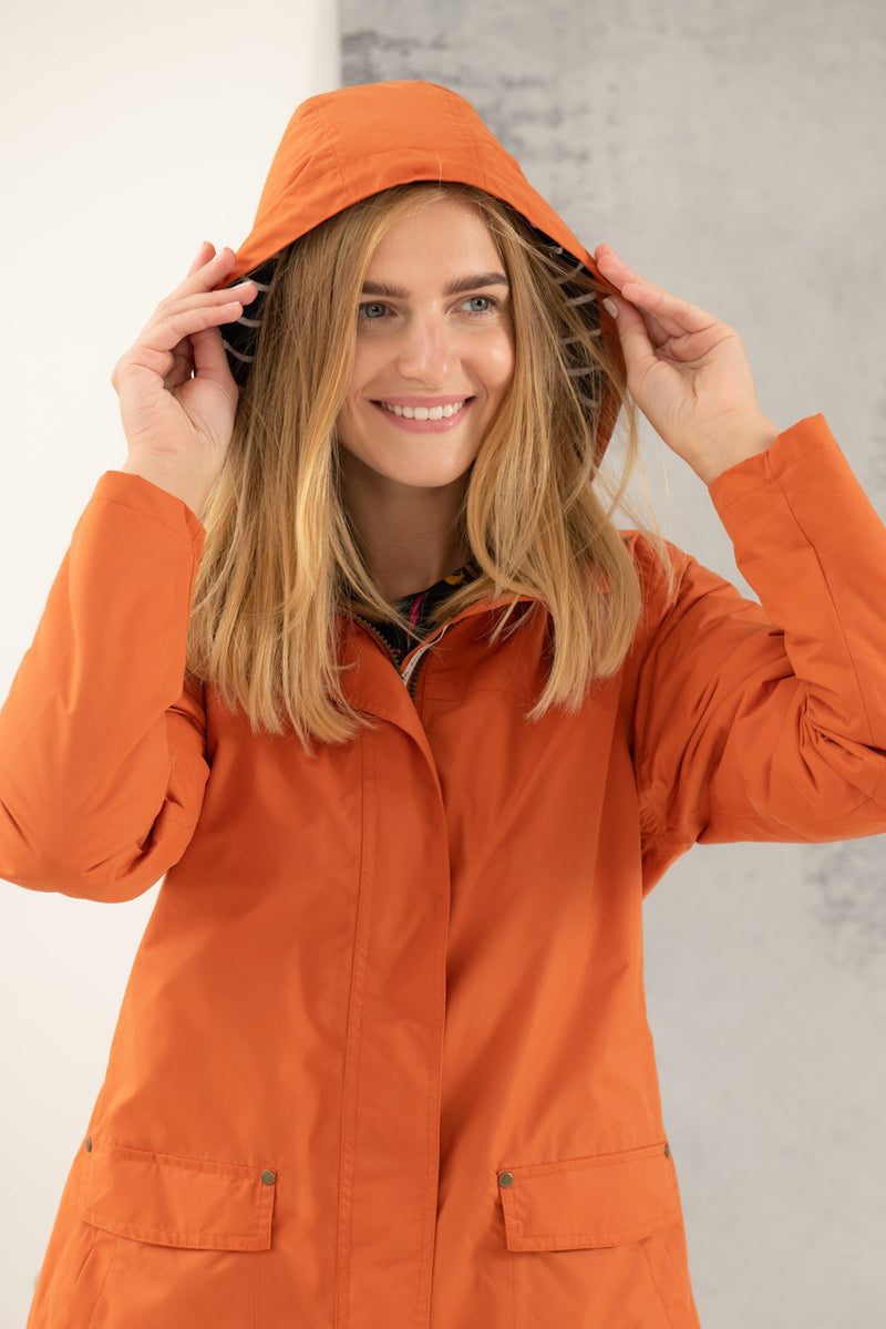Iona Hooded Jacket - Burnt Orange