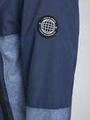 Beatle Jacket - Navy Blazer/denim Print