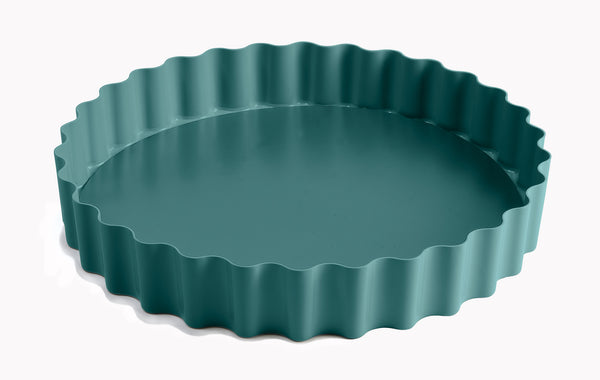 Loose Base Round Fluted Tart Tin 25cm (10") - Atlantic Green