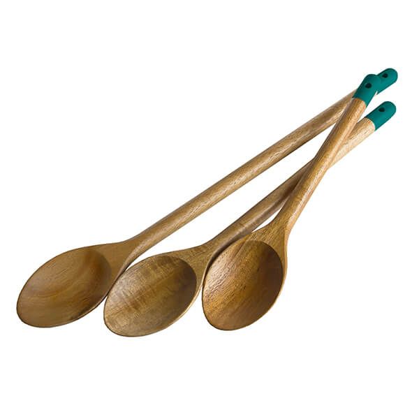 Set of 3 Wooden Spoons Atlantic Green