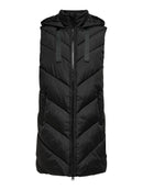 Skylar Padded Hooded Gilet - Black