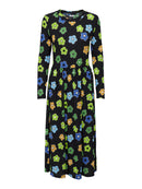 Svan Round Neck All Over Print Dress - Black/Flower