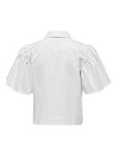 Melanie Short Bell Sleeve Shirt - White