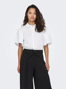 Melanie Short Bell Sleeve Shirt - White