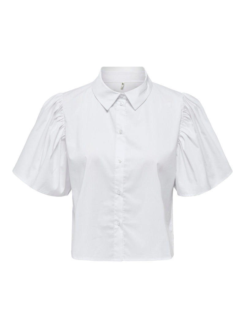 Melanie Short Bell Sleeve Shirt - White