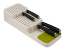 DrawerStore Compact 2-Tier Knife Organiser - White/Green