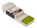 DrawerStore Compact 2-Tier Knife Organiser - White/Green