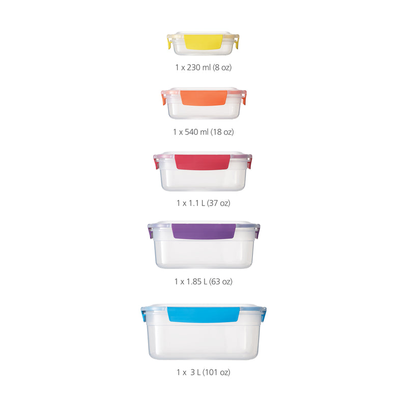 Nest Lock Multicolour Container Set - 5 Piece
