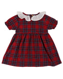 Lily + Sid Nostalgic Check Collar Dress - Red/navy