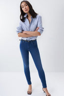 Push Up Destiny Skinny - Mid Wash