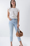 Ruffles And Lace Top - White