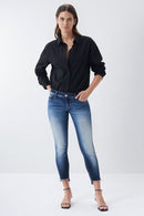 Wonder Push Up Crop Jean - Blue