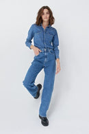 Slim Fit Denim Shirt - Mid Wash