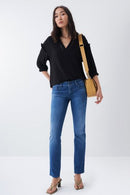 Ruffle Detail Blouse - Black