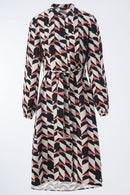 Print Shirt Dress - Black