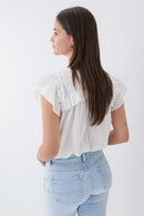 Ruffles And Lace Top - White