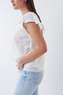 Ruffles And Lace Top - White