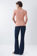 Knot Detail T-shirt - Peach