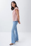 Ruffles And Lace Top - Pink
