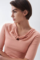 Knot Detail T-shirt - Peach